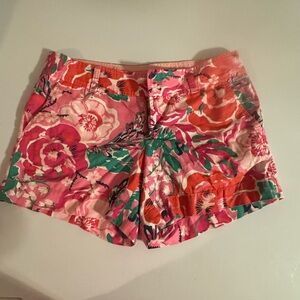 Lilly Pulitzer Pink and Green Floral Shorts